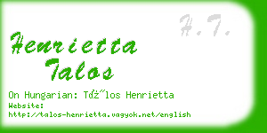 henrietta talos business card